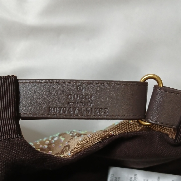 Gucci Tan Monogram Crystal Embellished Hat - Picture 5 of 5